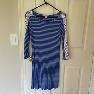 Lilly Pulitzer S blue-striped cotton dress